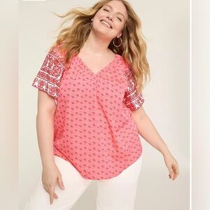 Lane Bryant Swing Sweetheart-Neck Popover Top size 14/16